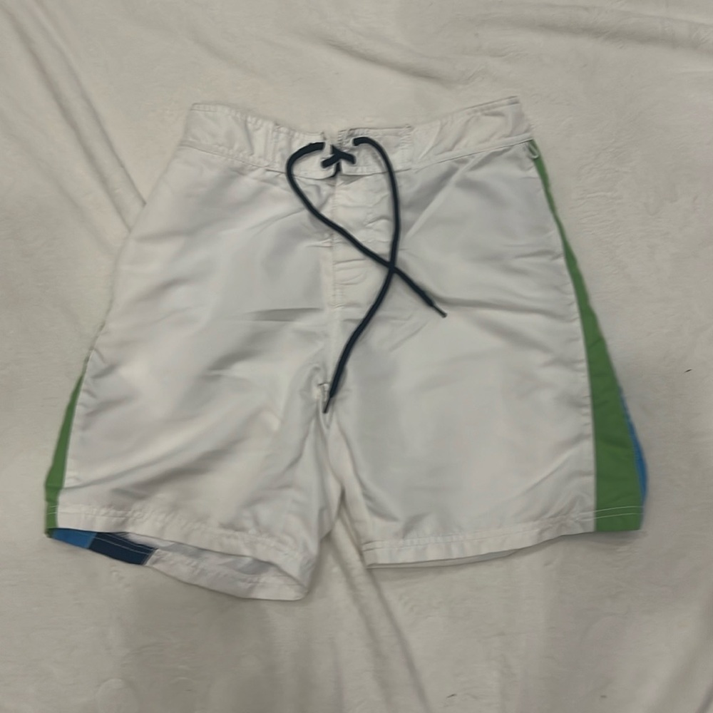 Boys Medium Vineyard Vines swim trunks.